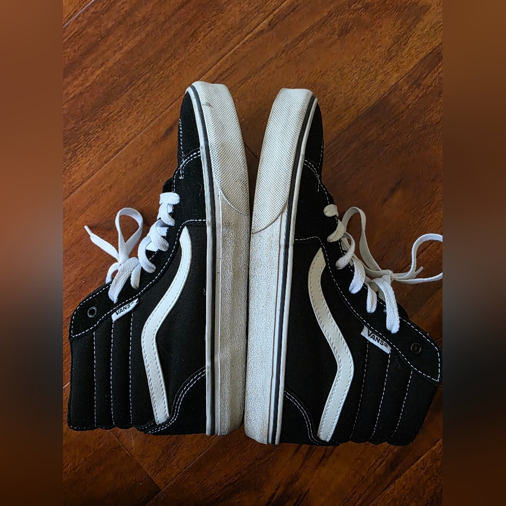 Vans Black and White High-Top Sneakers